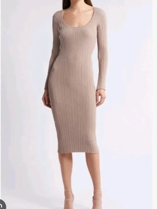 WAYF alexi long sleeve rib dress - NEW - Picture 2 of 6